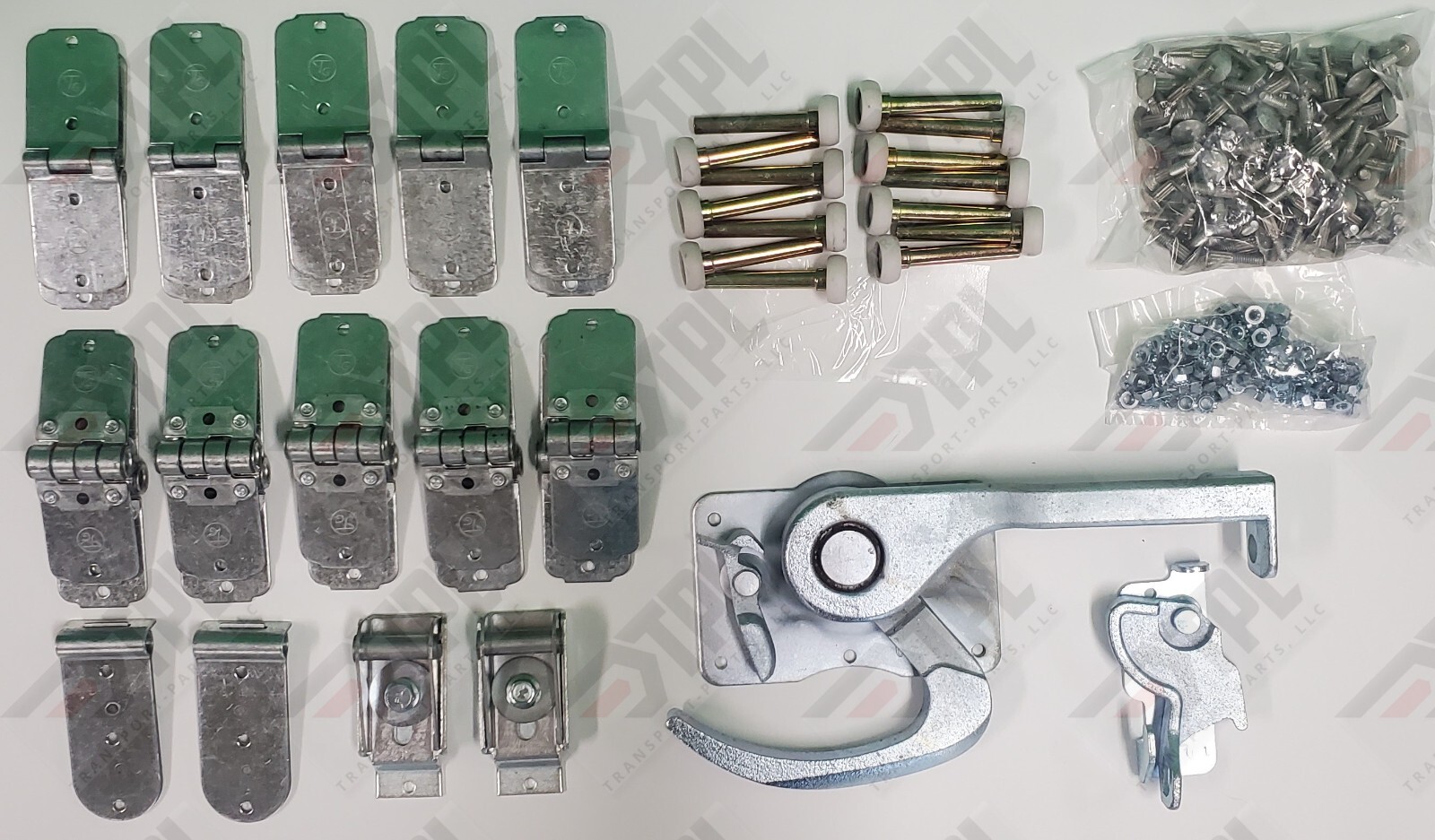 40 Piece TODCO Roll Up Door Kit 1″ NYLON Rollers ZINC LOCK + KEEPER + HARDWARE