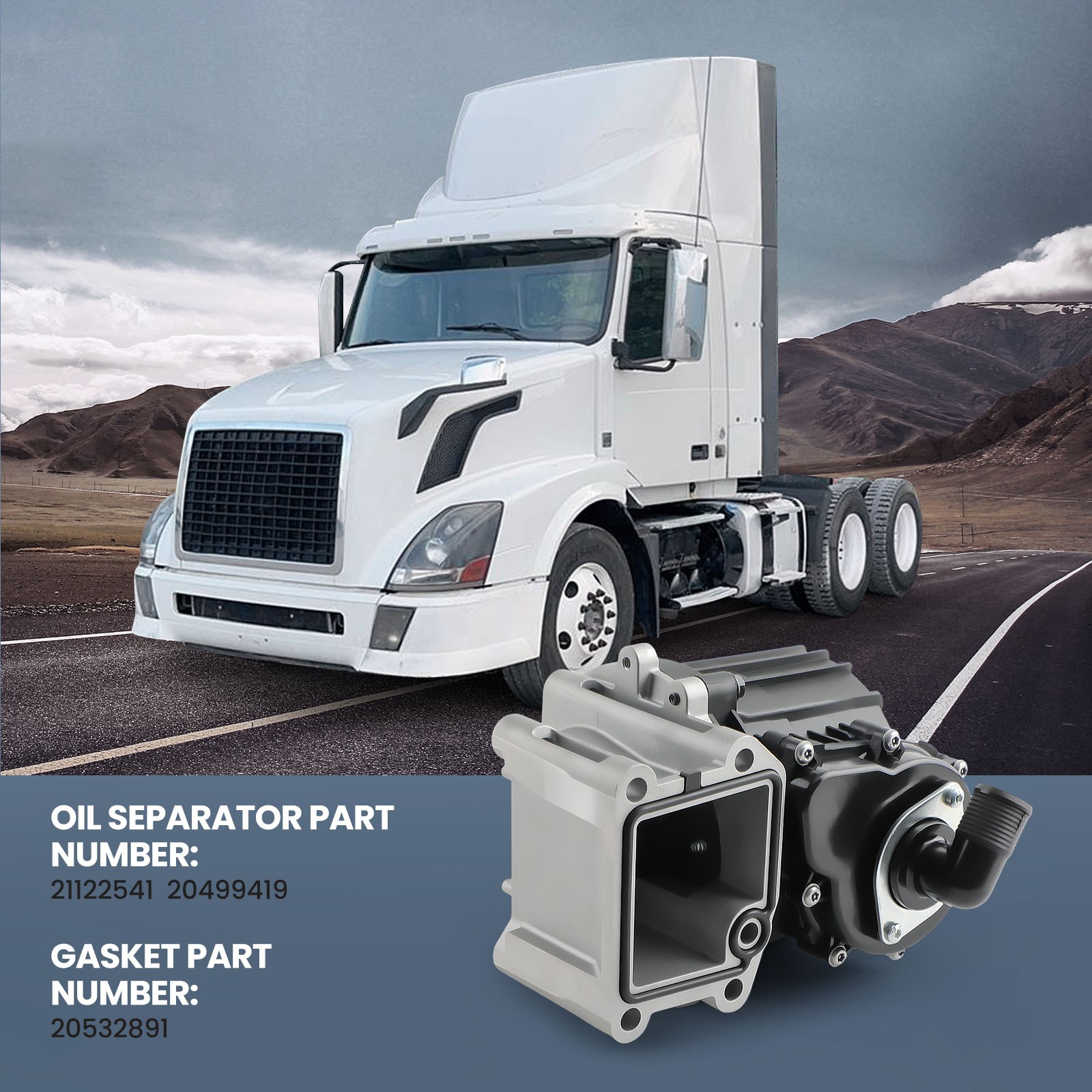 Crankcase Ventilation Oil Separator w/Gasket For Volvo Mack D13 MP8 2008-2014