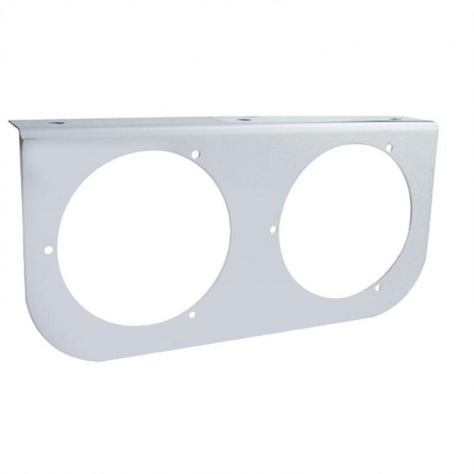 Stainless Light Bracket w/ Two 4″ Incandescent Lights & Visors – Amber Lens