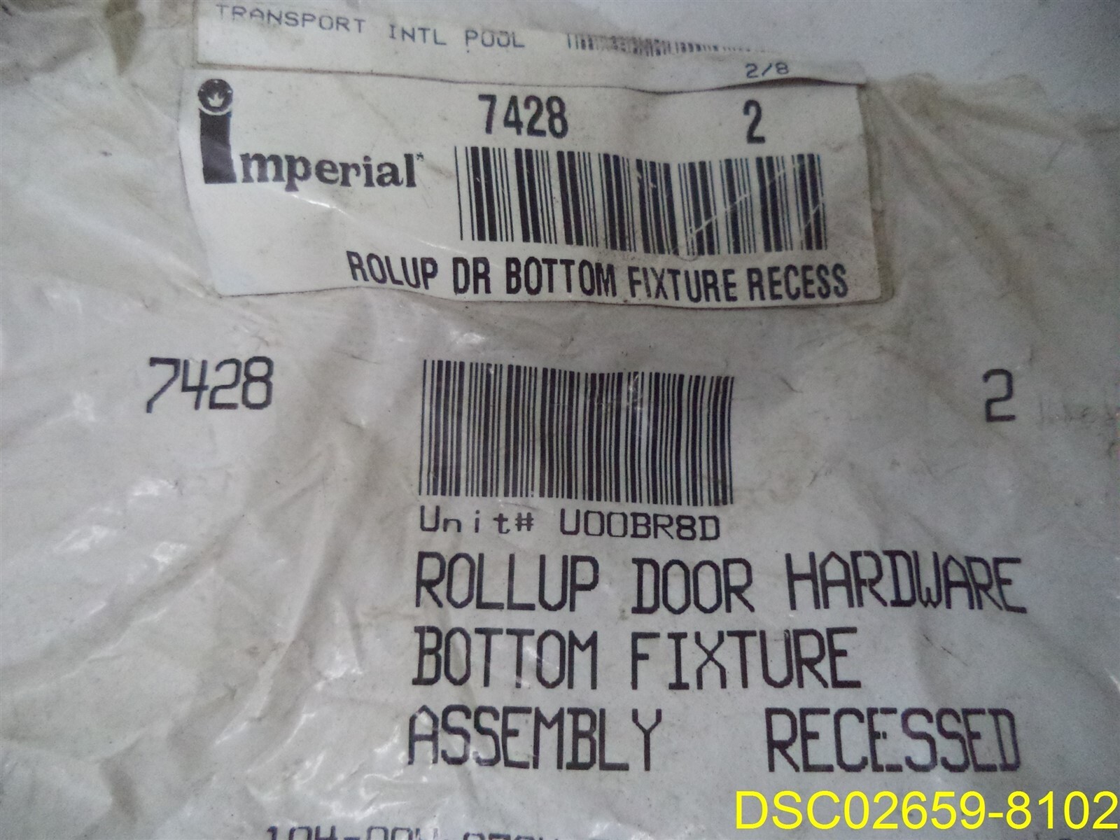 Pack of 2: Imperial 7428 Bottom Fixture Roll up Truck Door Trailer Door