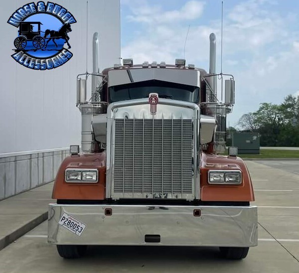 Kenworth 13″ x 9″ Rollin-low reverse bowtie sun visor 304 stainless w900l #2014