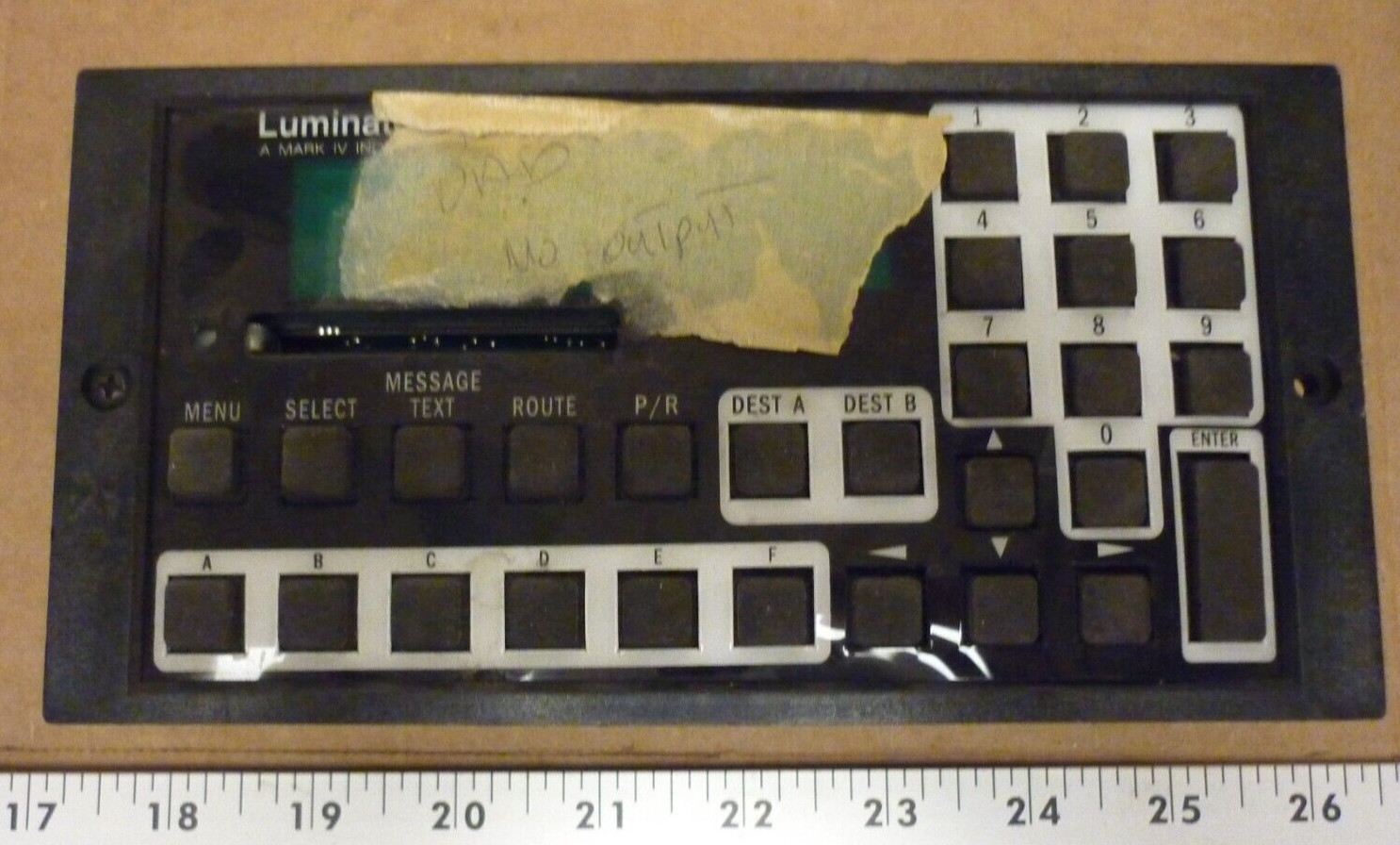 Luminator Operator Display and Keyboard #510496001 (No Output)
