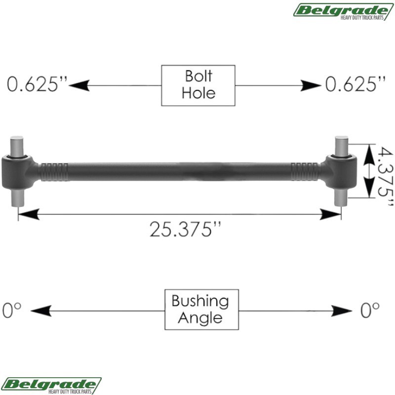TMR533C Torque Rod Crimped 25.375in IHC/Ford – 3580088C3 3580088C2 4C4Z4264CA