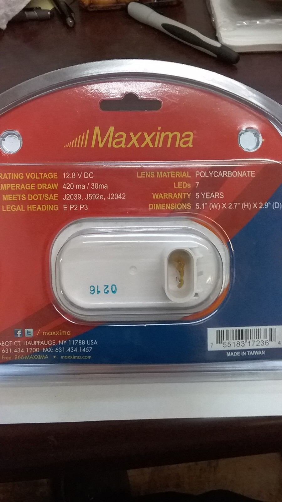 Maxxima oval amber side turn marker Freightliner replacement #M63123Y 7LEDS