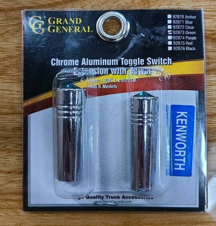 Toggle switch extension 1-7/8″ green jewel chrome aluminium all Kenworths 92873