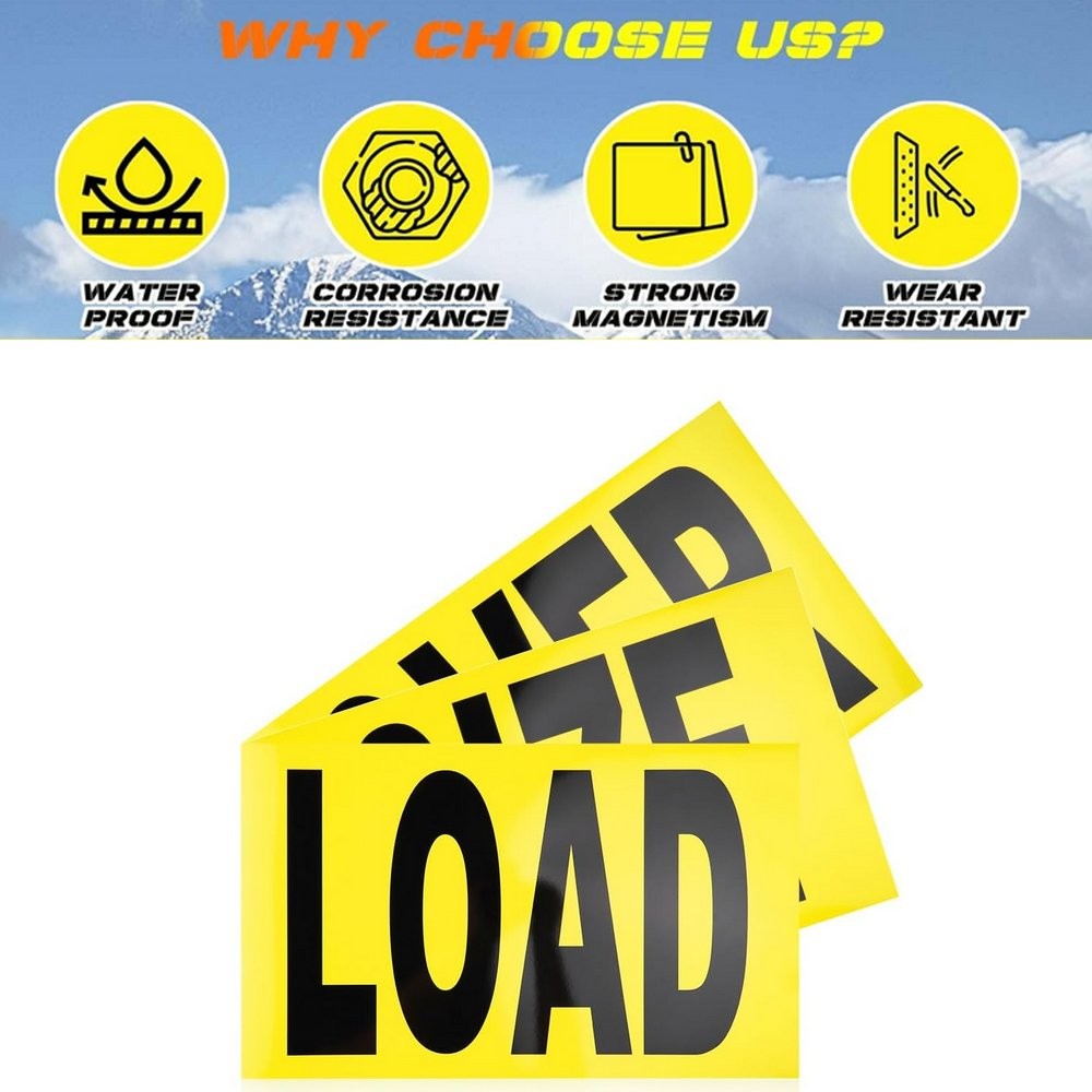 12″x60″ 3 piece Magnetic Oversize Load Sign for Escort/Pilot Car ~ Truck Safety