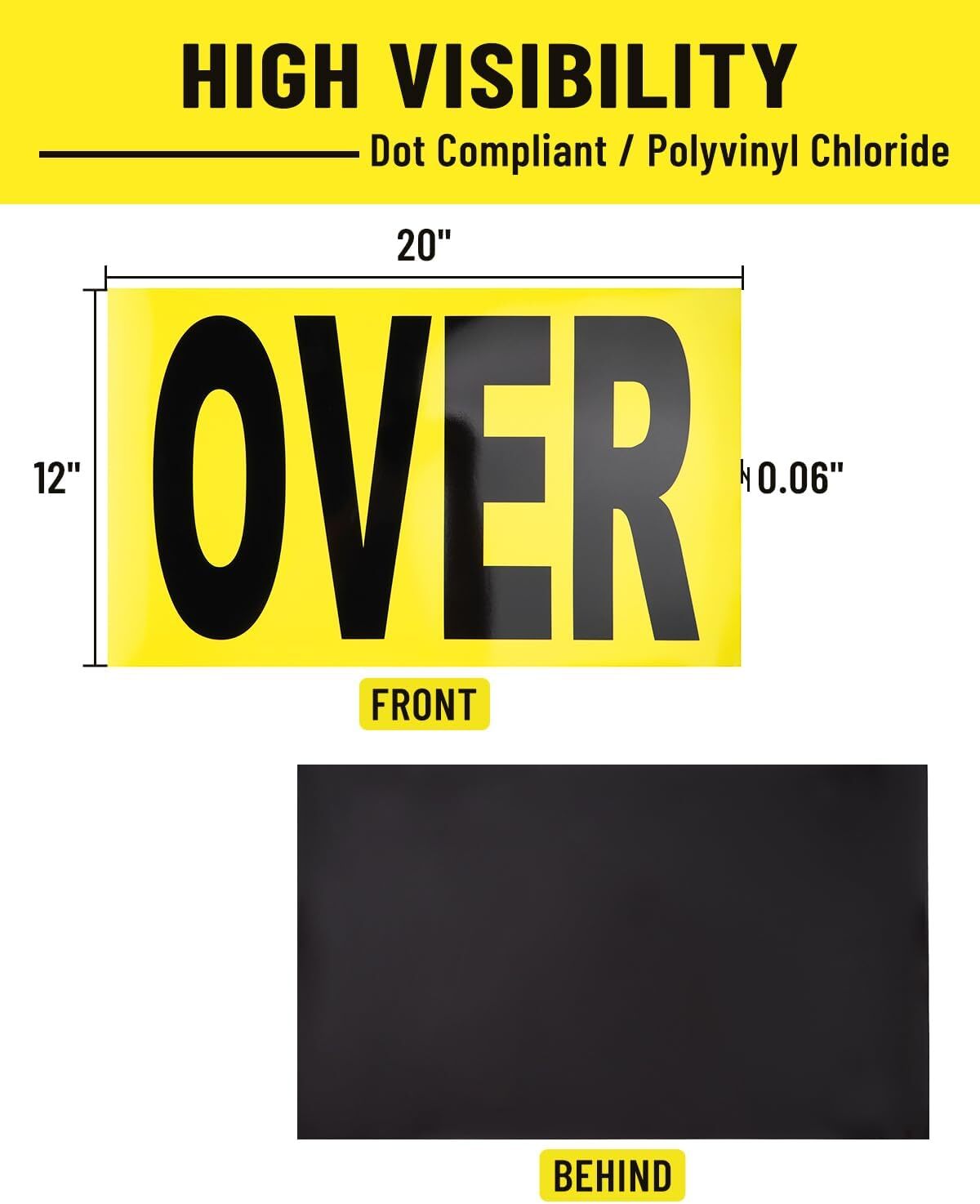 Over Size Load Signs for Trucks Magnetic Oversized Warning Sign for Safe Hauling