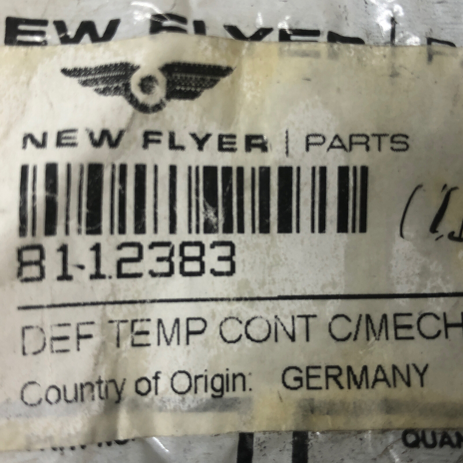 New Flyer Parts 8112383 Air Recirculation Control Mechanism