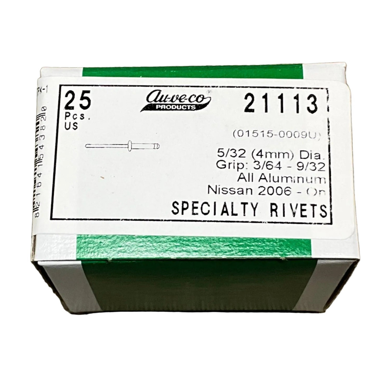 Auveco 21113, Niisson 2006-On, Aluminum Specialty Rivets, 5/32, Grip 3/64-9/32