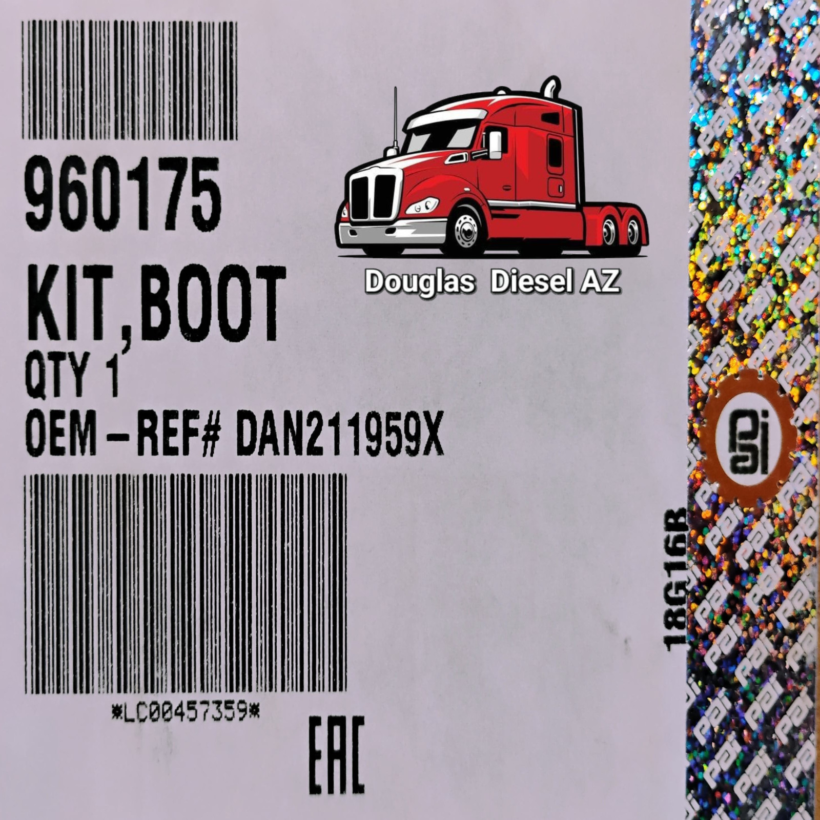 SPL 170 / 250 BOOT KIT W/ CLAMPS. PAI# 960175 Ref.# DANA SPICER 211959X 232695-1