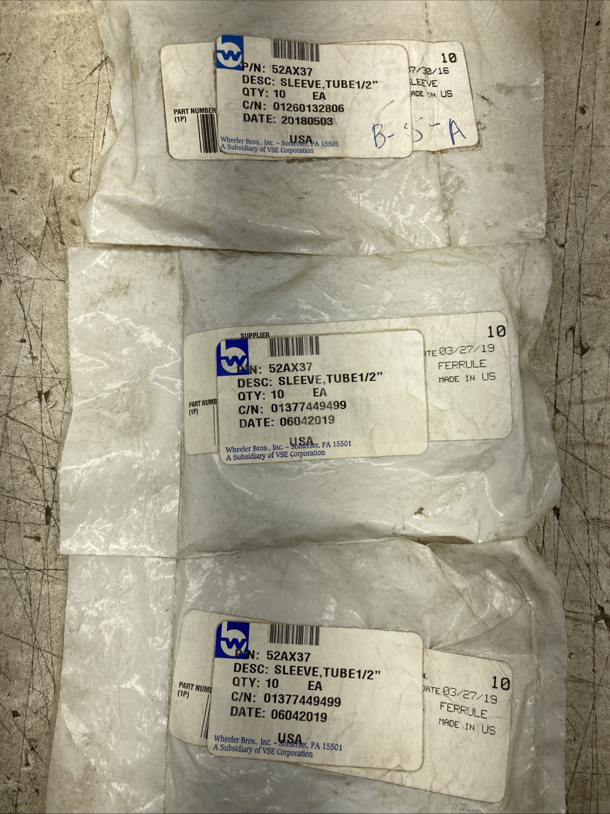 Genuine Mack 1/2” Sleeve 52AX37-30 Count (New Old Stock)