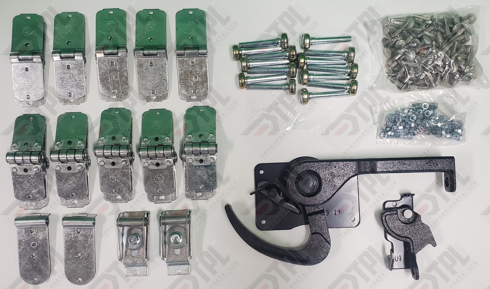 40 Piece TODCO Style Trailer Roll Up Door HARDWARE 1″ Rollers + Lock + Keeper
