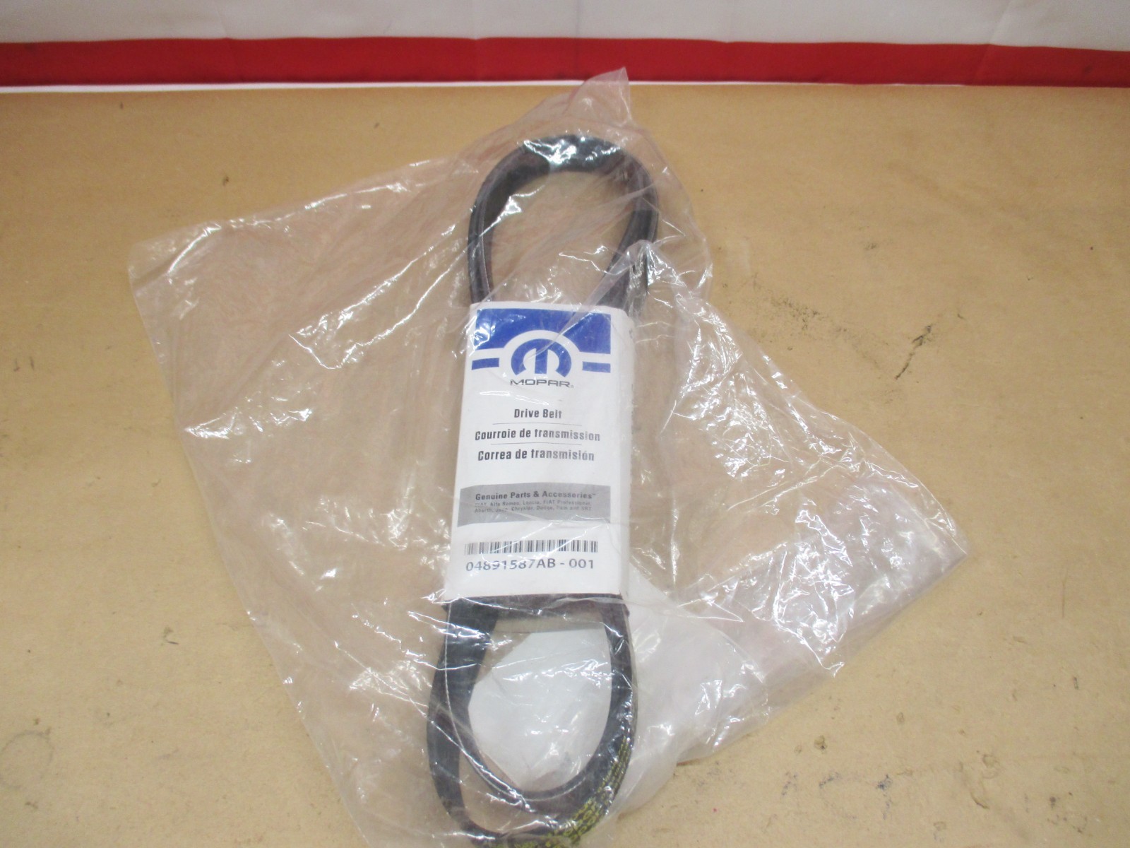 04891587AB-001 SERPENTINE DRIVE BELT MOPAR NEW