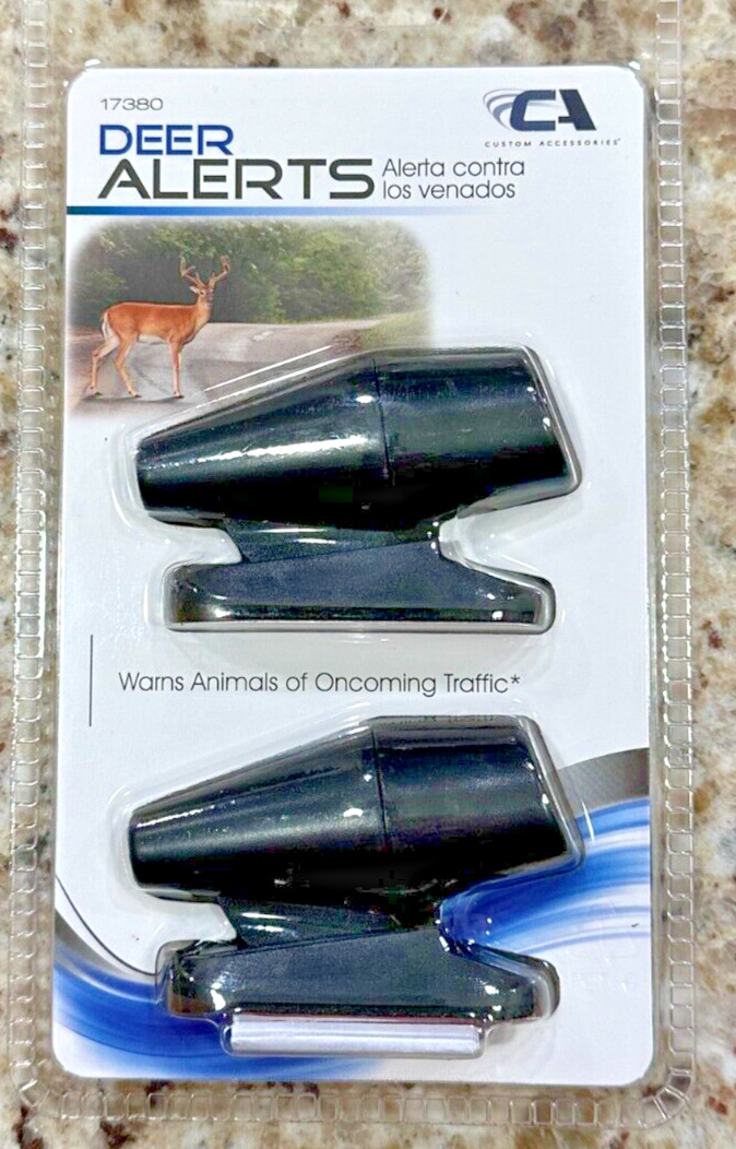 Deer Alerts, Set of Two, Warns Animals of Oncoming Traffic, Strong Adhesive Base