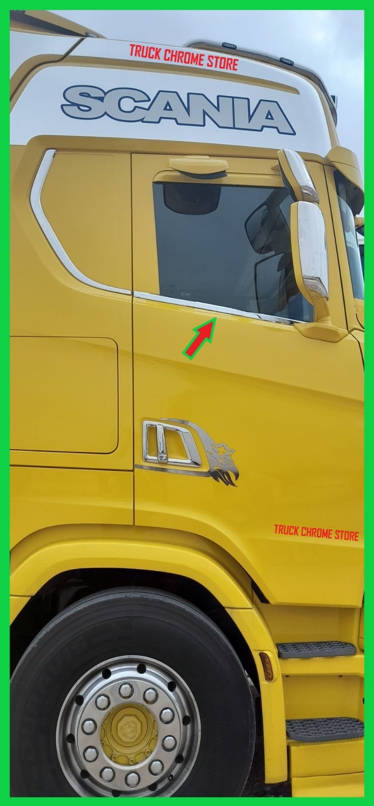 Scania NG SC S/R 2016 UP WINDOW LATH CHROME Stainless Steel 2 Pieces.