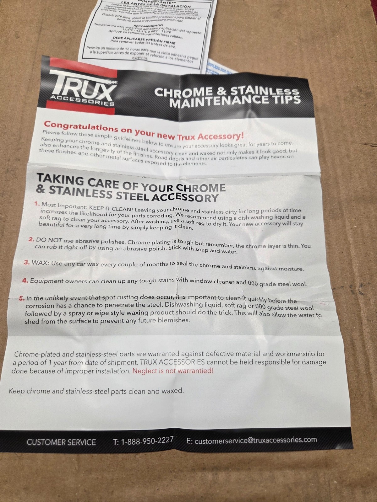 TRUX 1609 : STAINLESS STEEL HOOD EMBLEM , FLAME ACCENT, PAIR , 2 PCS IN PACKAGE,
