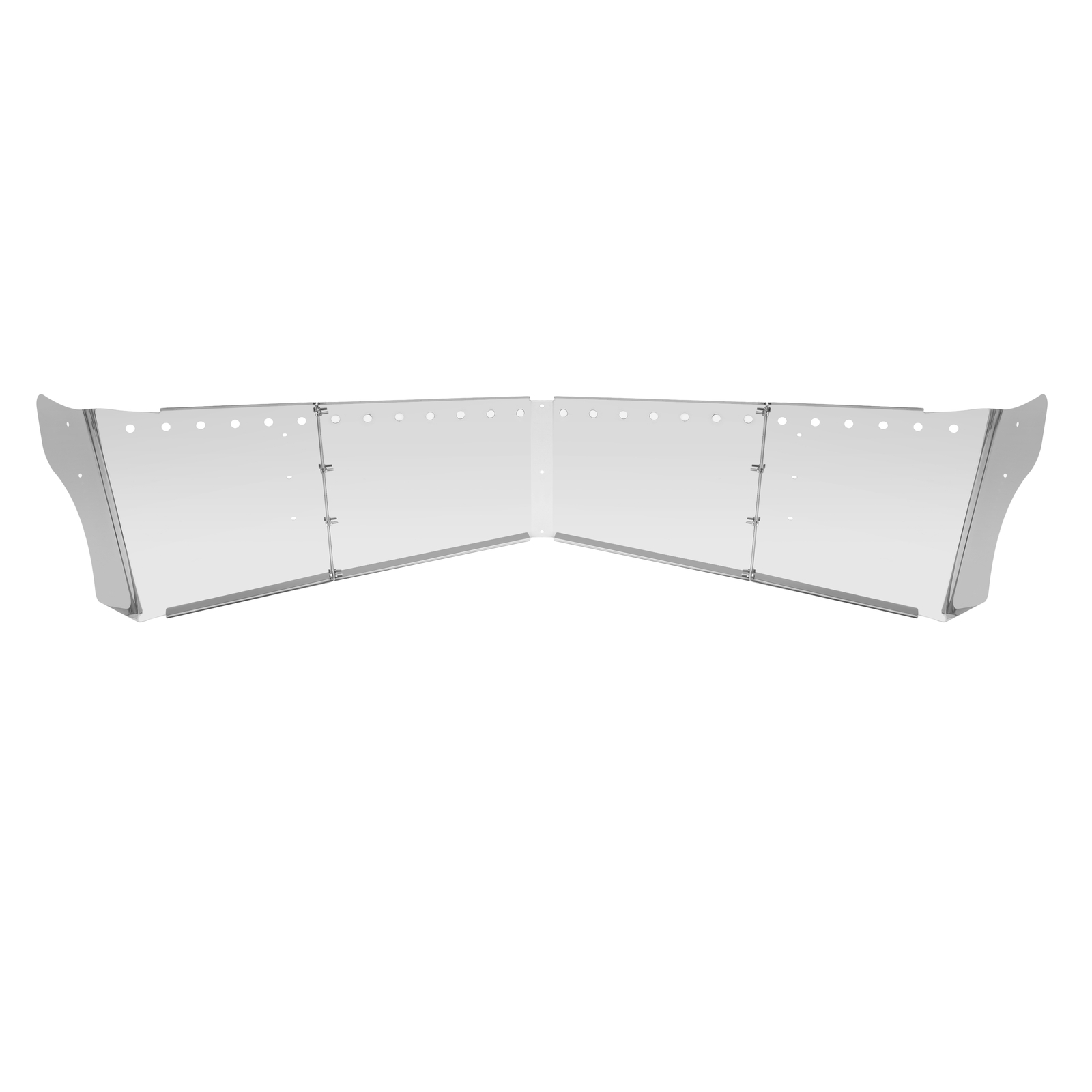 Stainless Steel Bulleye Hole Roof Sun Visor 14″ For Kenworth W990 T680 T880