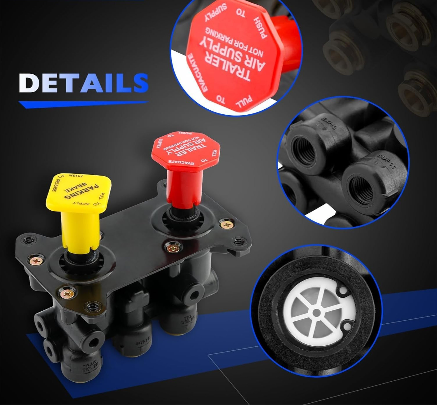 800519 MV-3 Dash Air Brake Control Valve Fit for Kenworth Freightliner Peterbilt