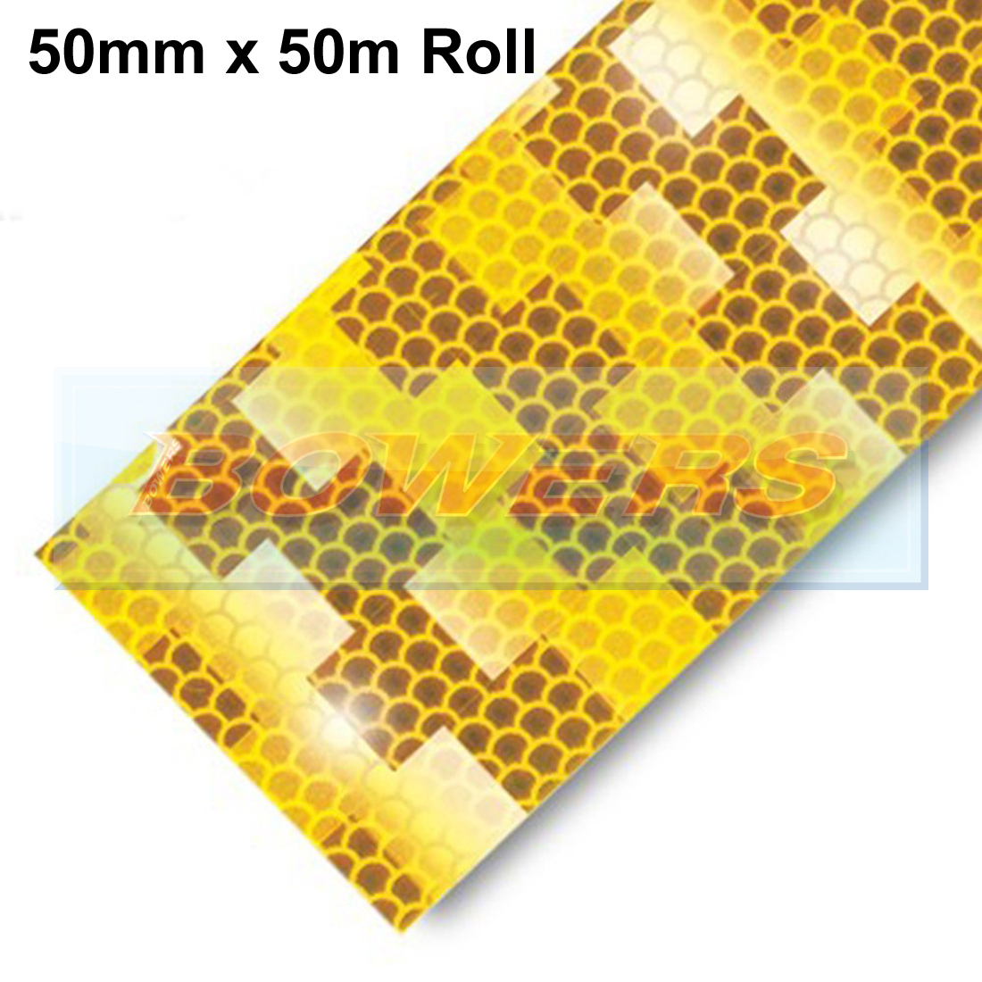 AVERY DENNISON V-6701B YELLOW AMBER CONSPICUITY TAPE 50mm X 50M RIGID TRAILERS