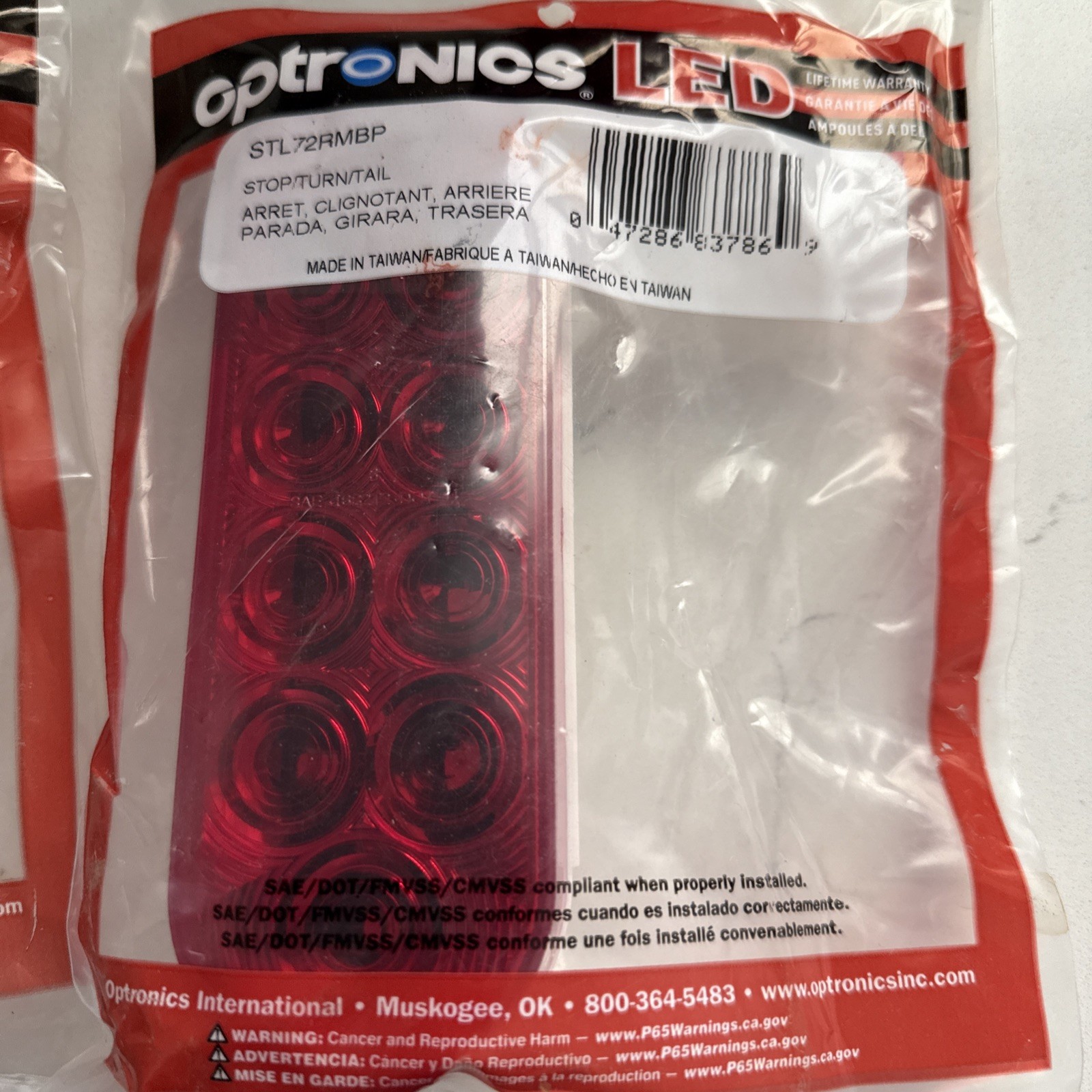 STL72MBP Optronics 6″ OVAL 10 LED RED STOP/TURN/ TAIL LIGHT