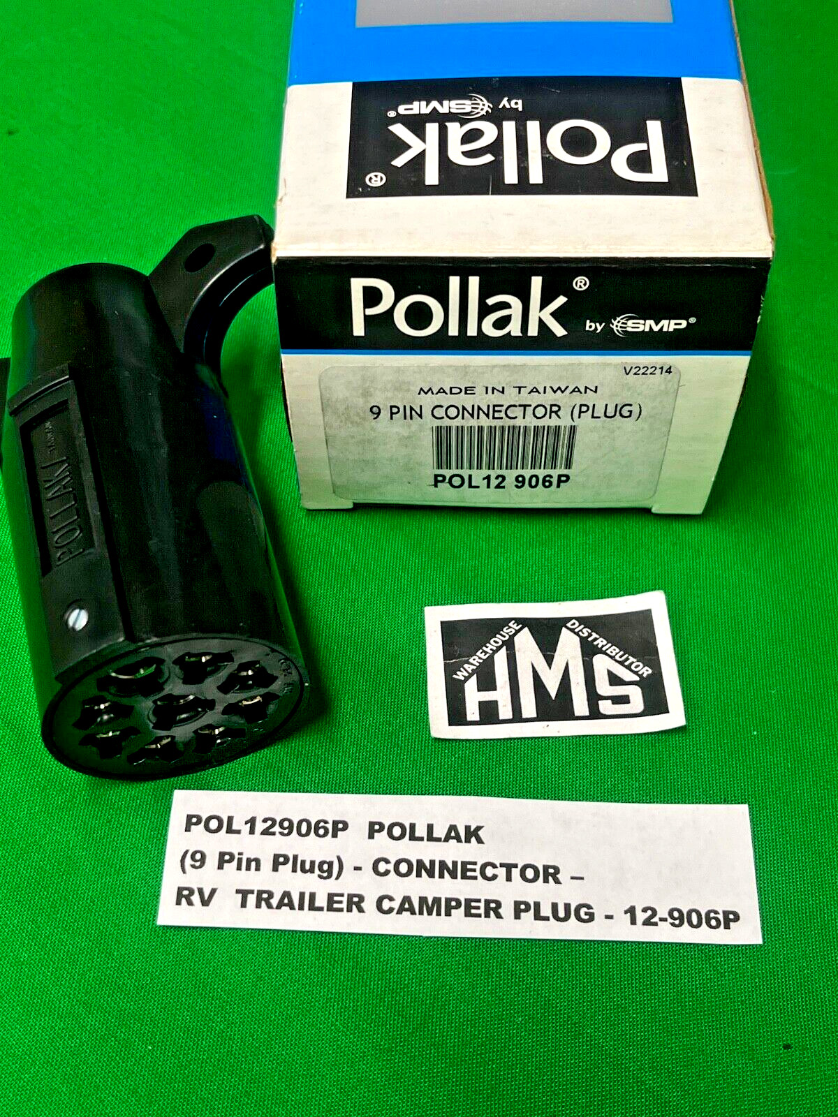 POL12906P POLLAK (9 Pin Plug)- CONNECTOR – RV TRAILER CAMPER PLUG- 12-906P