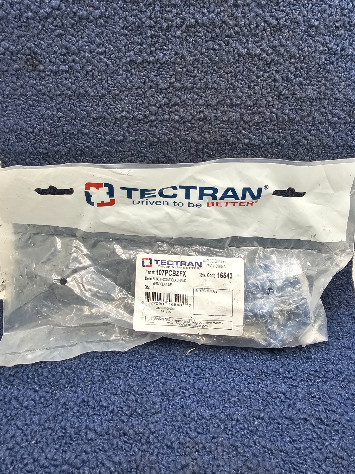 TECTRAN 107PCBZFX Powder-Coated Cast Iron Blue Service Gladhand