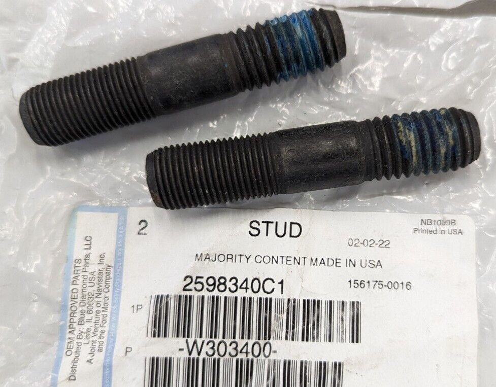 2 Pack 2598340C1 International Stud Axle Shaft / Hub 5/8 X 3.09 CNM10023554