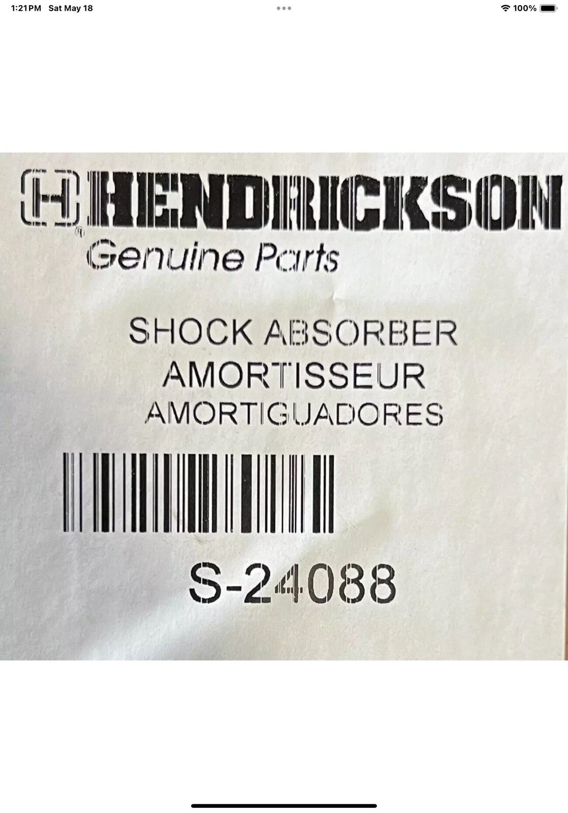 S-24088 / B-24088 / HENS-24088 GENUINE HENDRICKSON SHOCK ABSORBER OEM – NEW