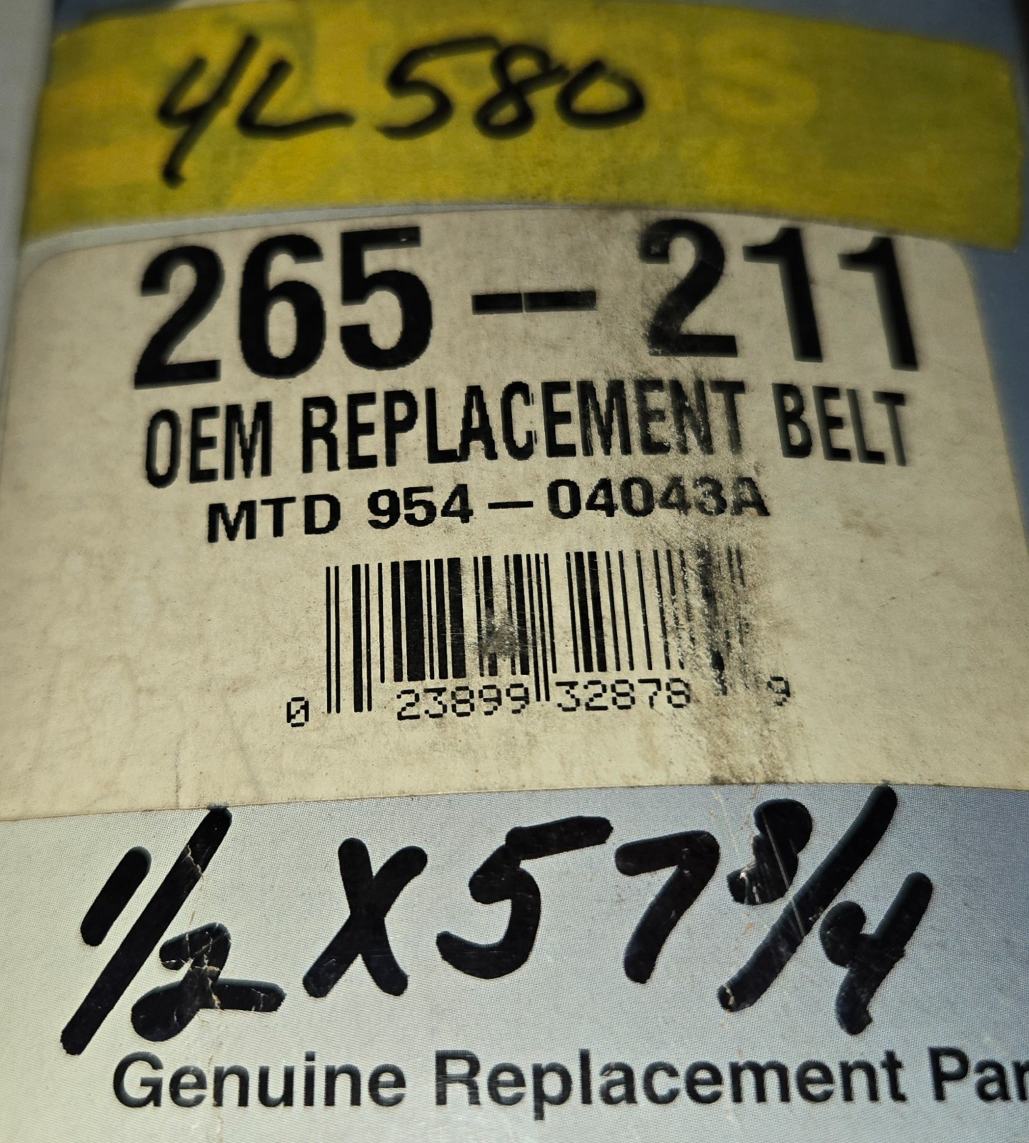 Stens 265-211 OEM Replacement Belt for MTD 954-04043B USA Made, NOS