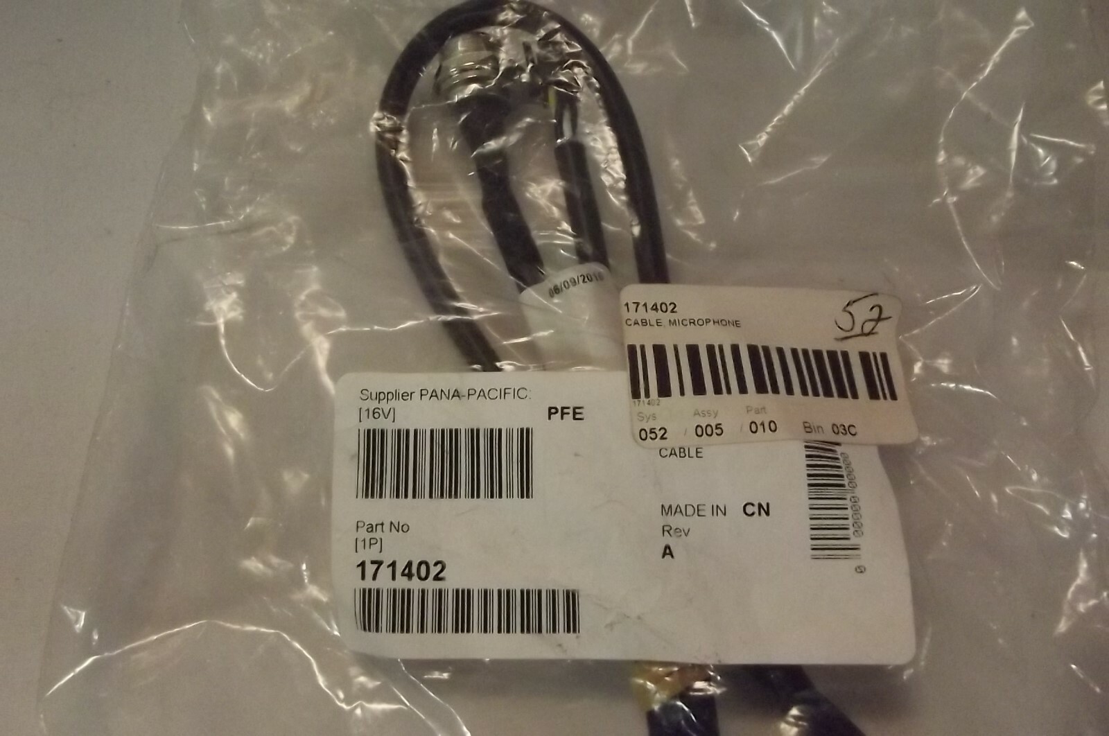 PANA PACIFIC 171402 MICROPHONE CABLE