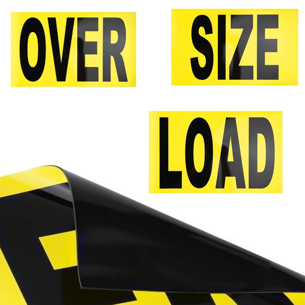 12″x60″ 3 piece Magnetic Oversize Load Sign for Escort/Pilot Car ~ Truck Safety