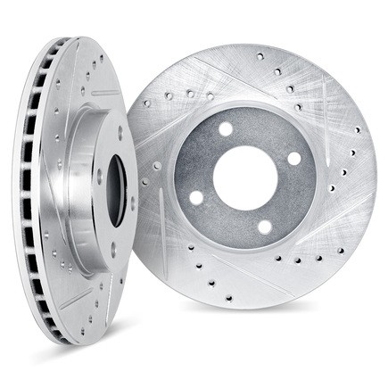 Dynamic Friction Company 7002-59029 Brake Rotors Drilled & Slotted Silver