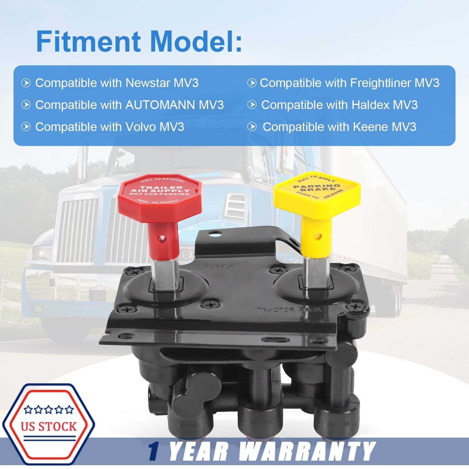 MV3 Dash Air Brake Control Valve 20560009 KN20619 For Haldex Volvo Keene Truck