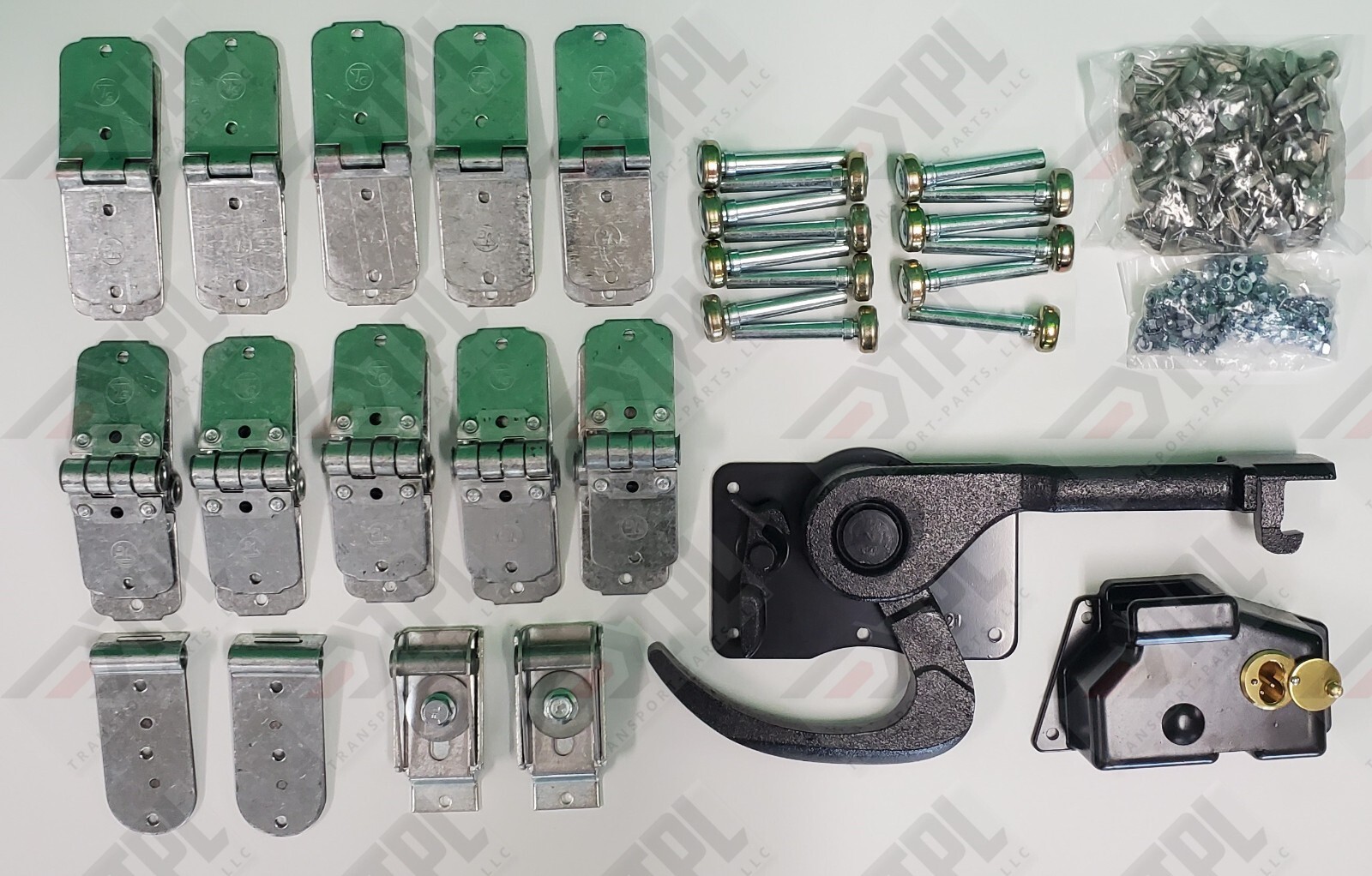 40 PIECE TODCO Roll Up Door Repair Kit 1″ Rollers J Hook Lock+Lock Box+ Hardware
