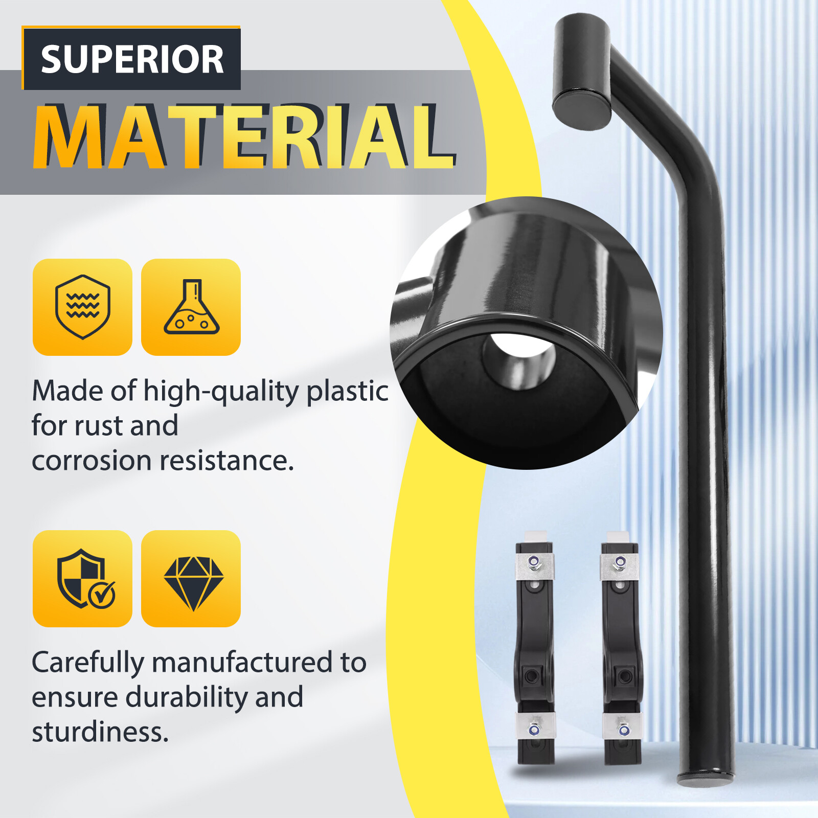 Universal Black Steel Nylon Fender Mounting Bracket Kit For Semi Truck 8591000