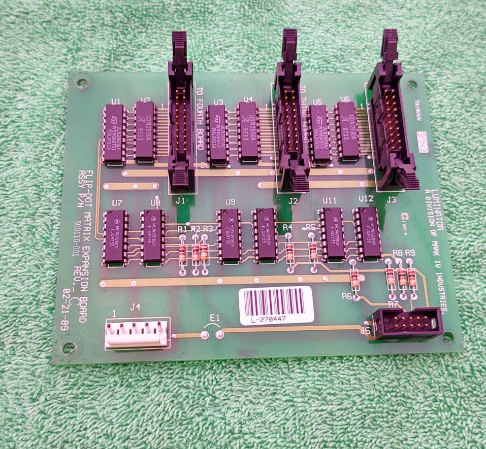 Used Luminator Sign Flip-Dot Matrix Expansion Board 500110-001 Rev C 500110001