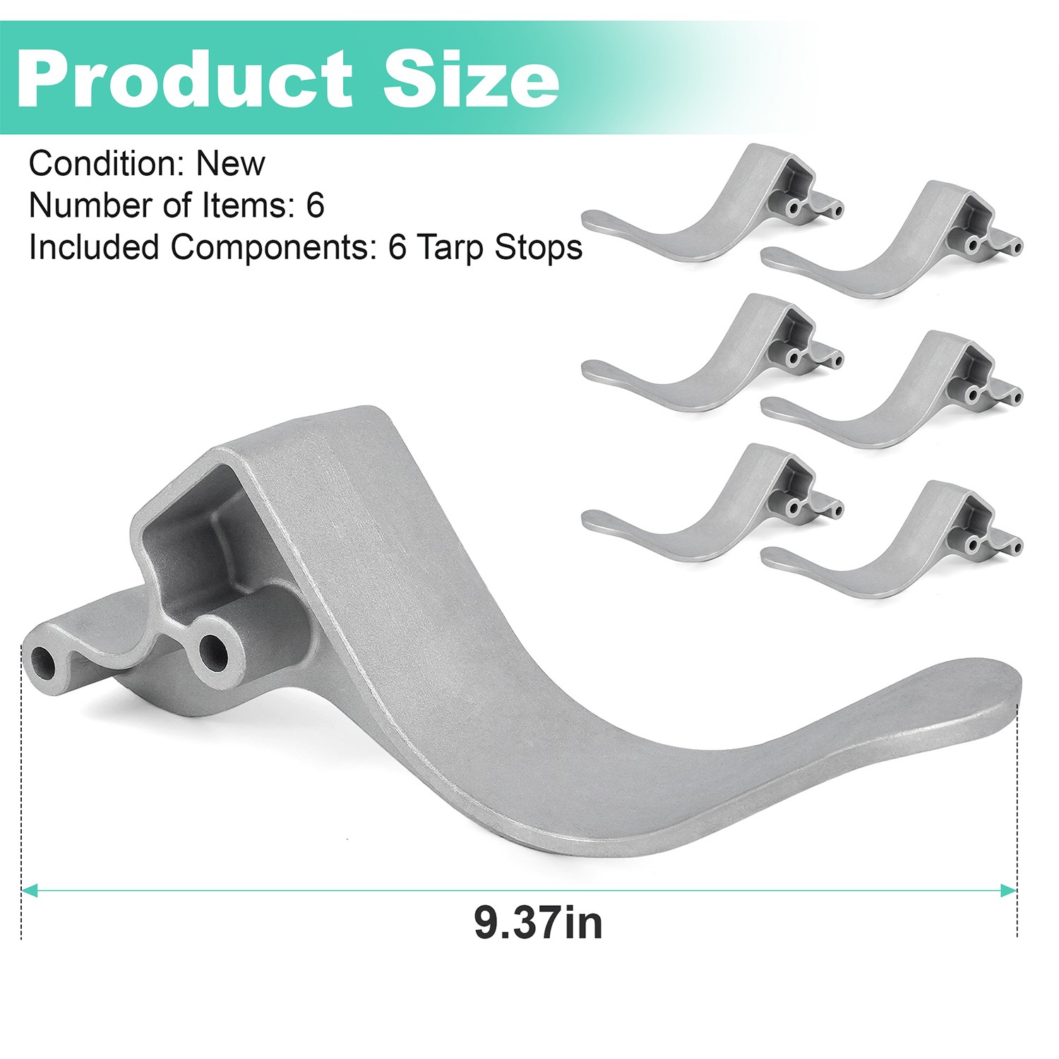 Cast Aluminum Tarp Stop Kit 1705454 with Clevis Pins – 6 Tarp Stops