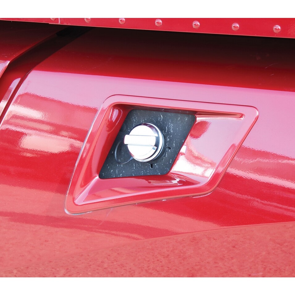 def tank cap chrome plastic stick-on cover all Mack and Volvo trucks 41694 new
