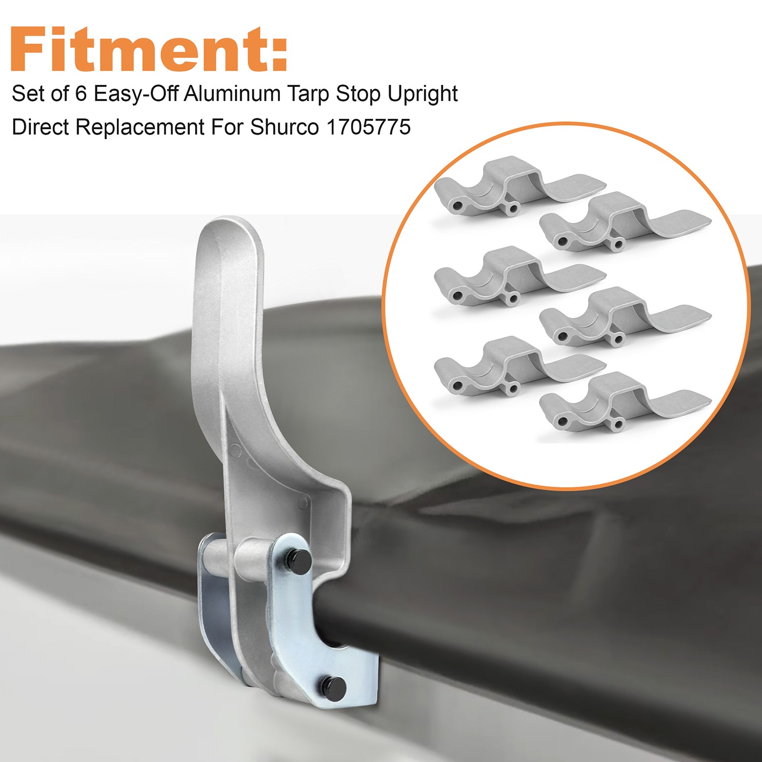 Easy-Off Aluminum (Cast) Tarp Stop -6Pieces Tarp Stops – 1705775