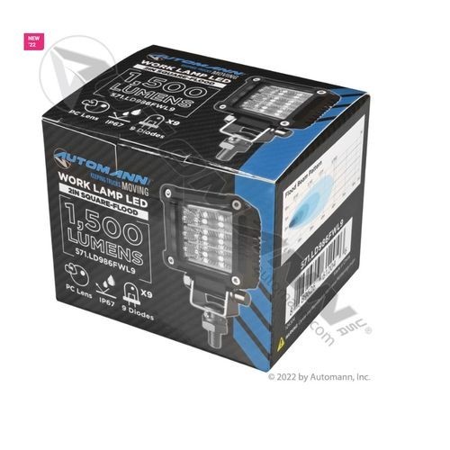 Automann WORK LAMP LED, 2″ Square-Flood, 1,500 Lumens PN/Tag: 571.LD986FWL9