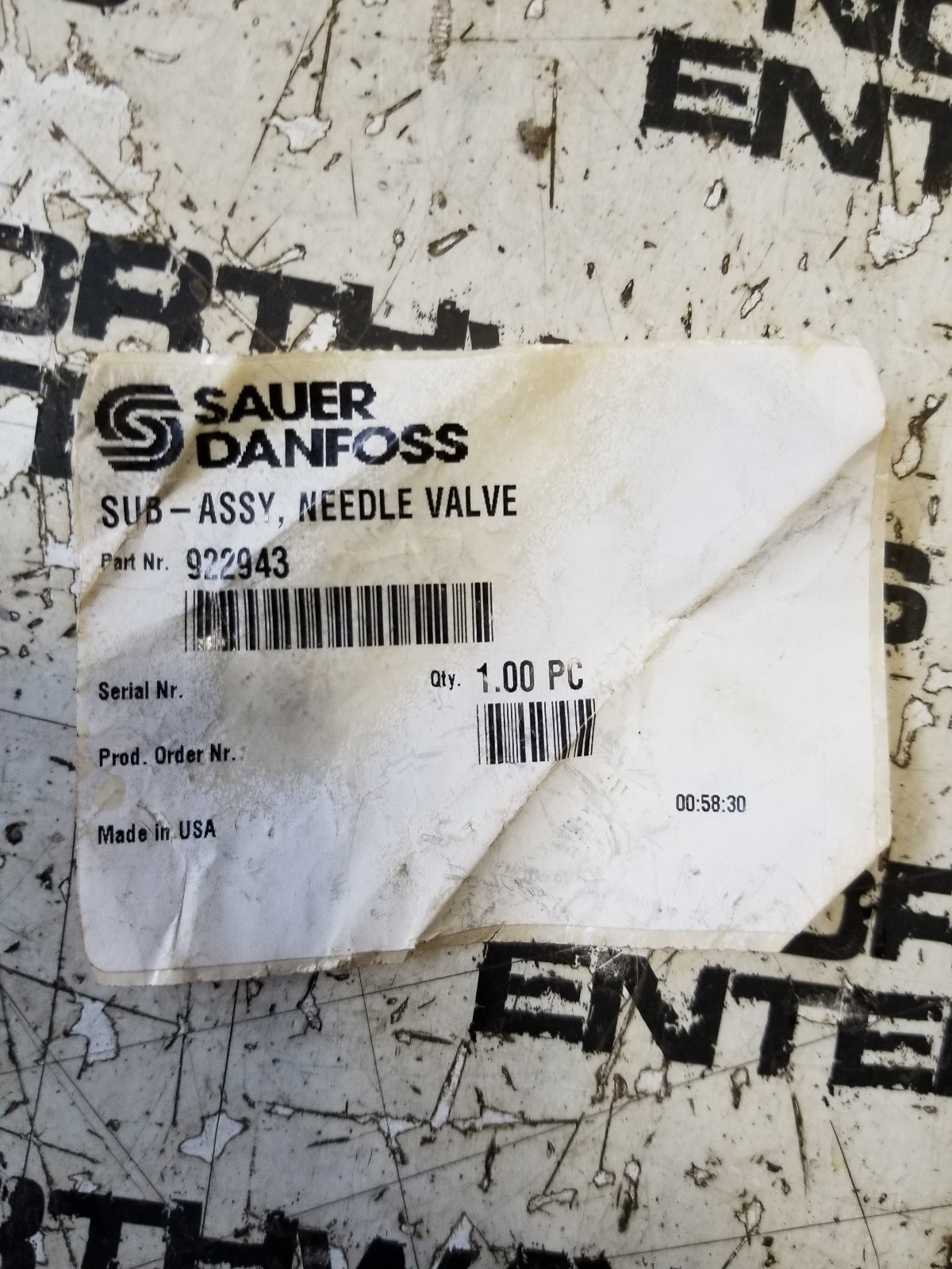 922943 DANFOSS | SUB-ASSY, NEEDLE VALVE