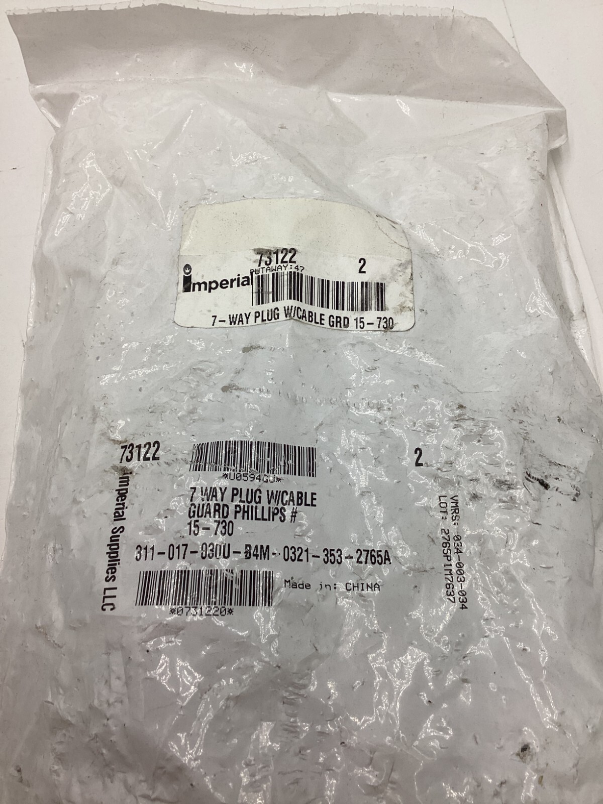 Imperial 73122 Heavy Duty Reinforced Zinc Die-Cast 7-Way Plug W/ Cable Guard