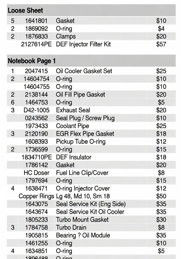 Paccar MX Engine Bulk Misc Parts Lot. New OEM. CHEAP! Not All Shown. See List