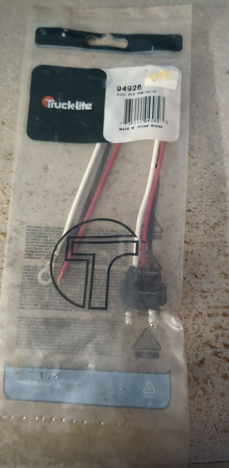 TRUCK-LITE 94926, 3 Prong Wiring Pigtail New Old Stock