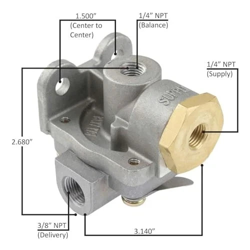 Air Brake Quick Release Valve WA289714 QR-1C A1214980 0-PSI 4S-3 World American