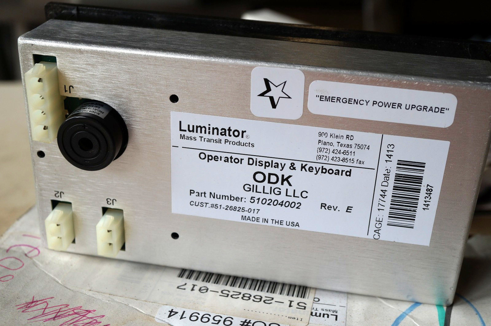 LUMINATOR Operator Dispaly Keyboard ODK 51-26825-017, 510204002, 8026821, Gillig