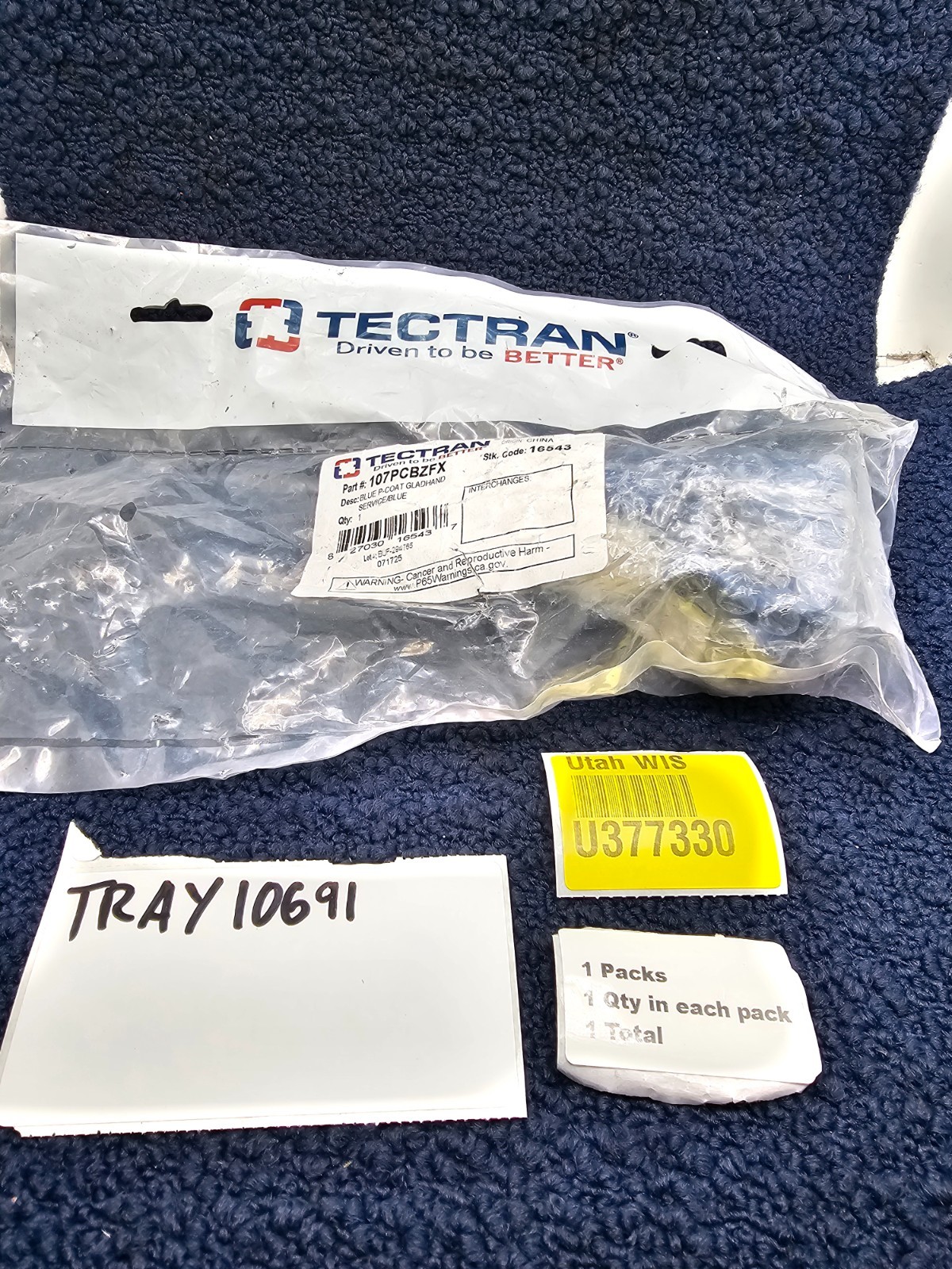 TECTRAN 107PCBZFX Powder-Coated Cast Iron Blue Service Gladhand