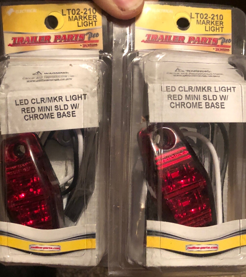 2 Trailer Parts Pro LT02-210 Redline Red Mini Led Clearance/Marker Light Chrome