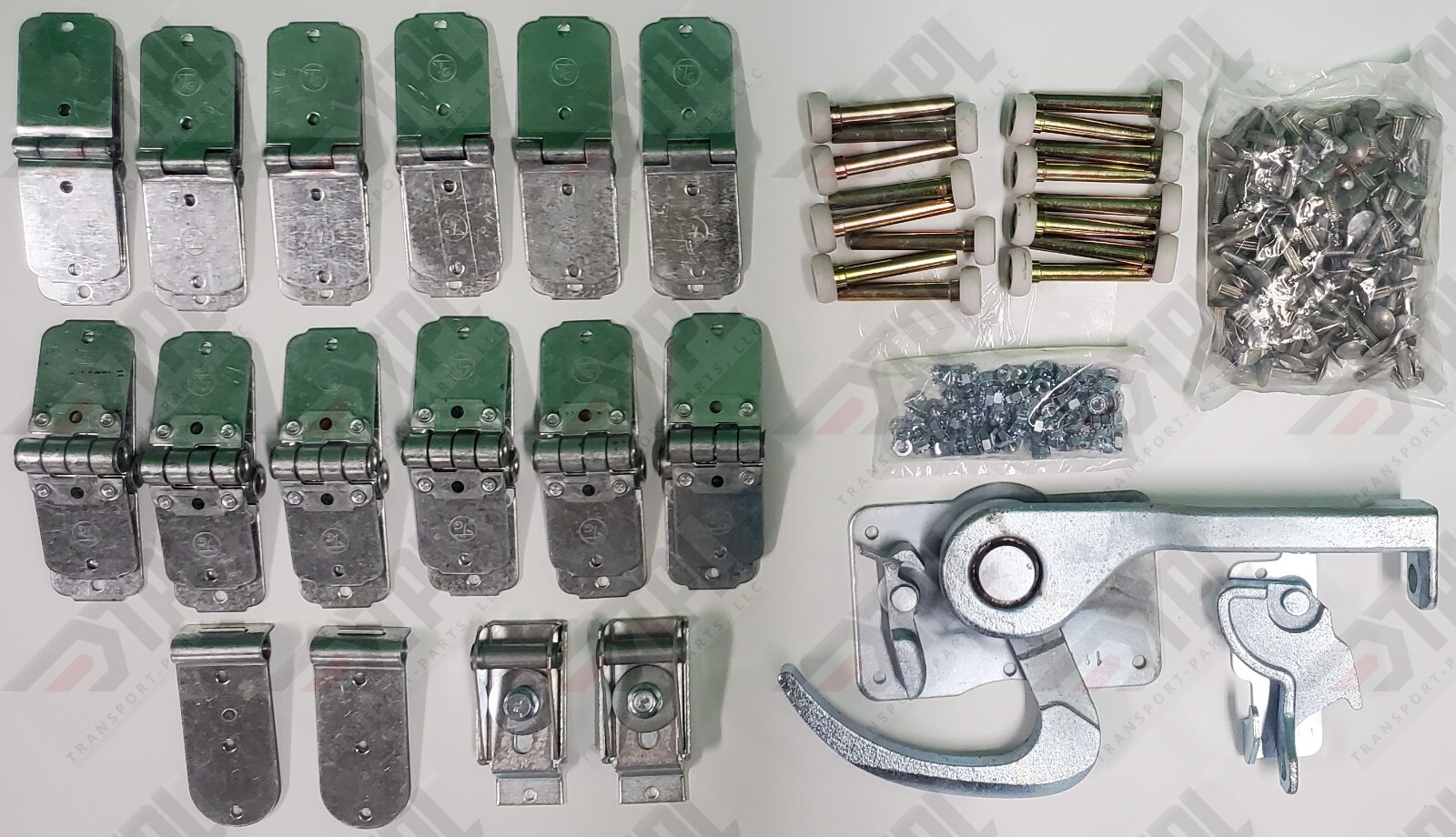46 Piece TODCO Trailer Roll Up Door Kit 1″ NYLON Rollers Lock & Keeper ZINC