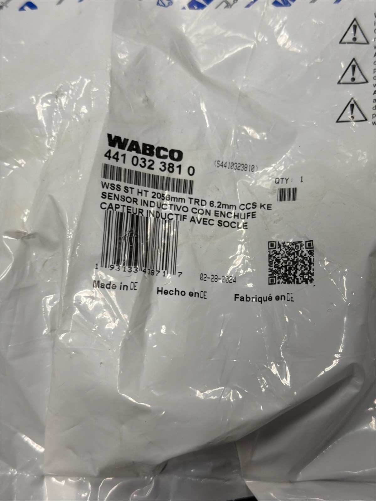 4410323810 ABS WHEEL SPEED SENSOR WABCO OEM WSS ST HT 2056mm TRD CCS KE TRUCK US